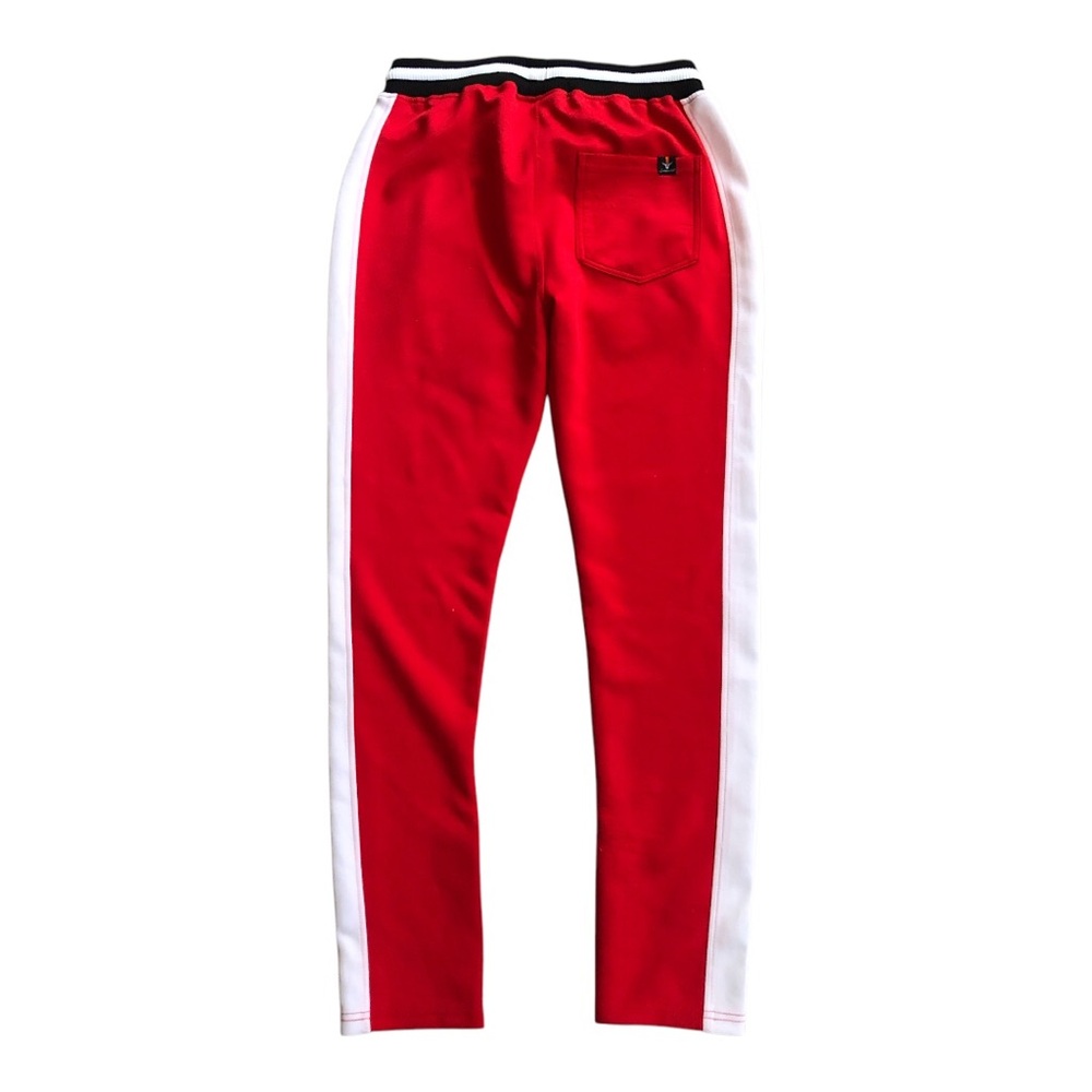 Red Track Pants with White Stripes - Picture 2 of 7